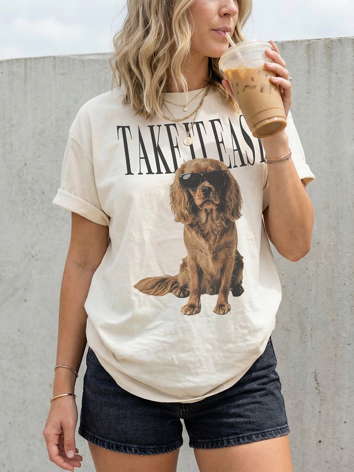 Take It Easy '90s Pop Vintage-Style T-Shirt for Cavalier King Charles Spaniel(Ruby) Lovers product image (2)