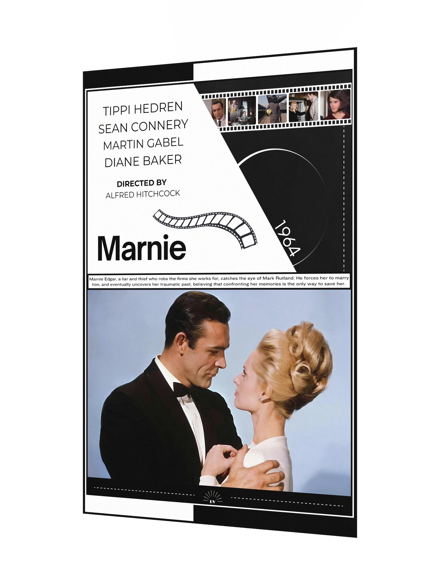 Marnie with Sean Connery and Tippi Hedren 1964 | Movie Poster | 12x18 Wall Art product image (3)