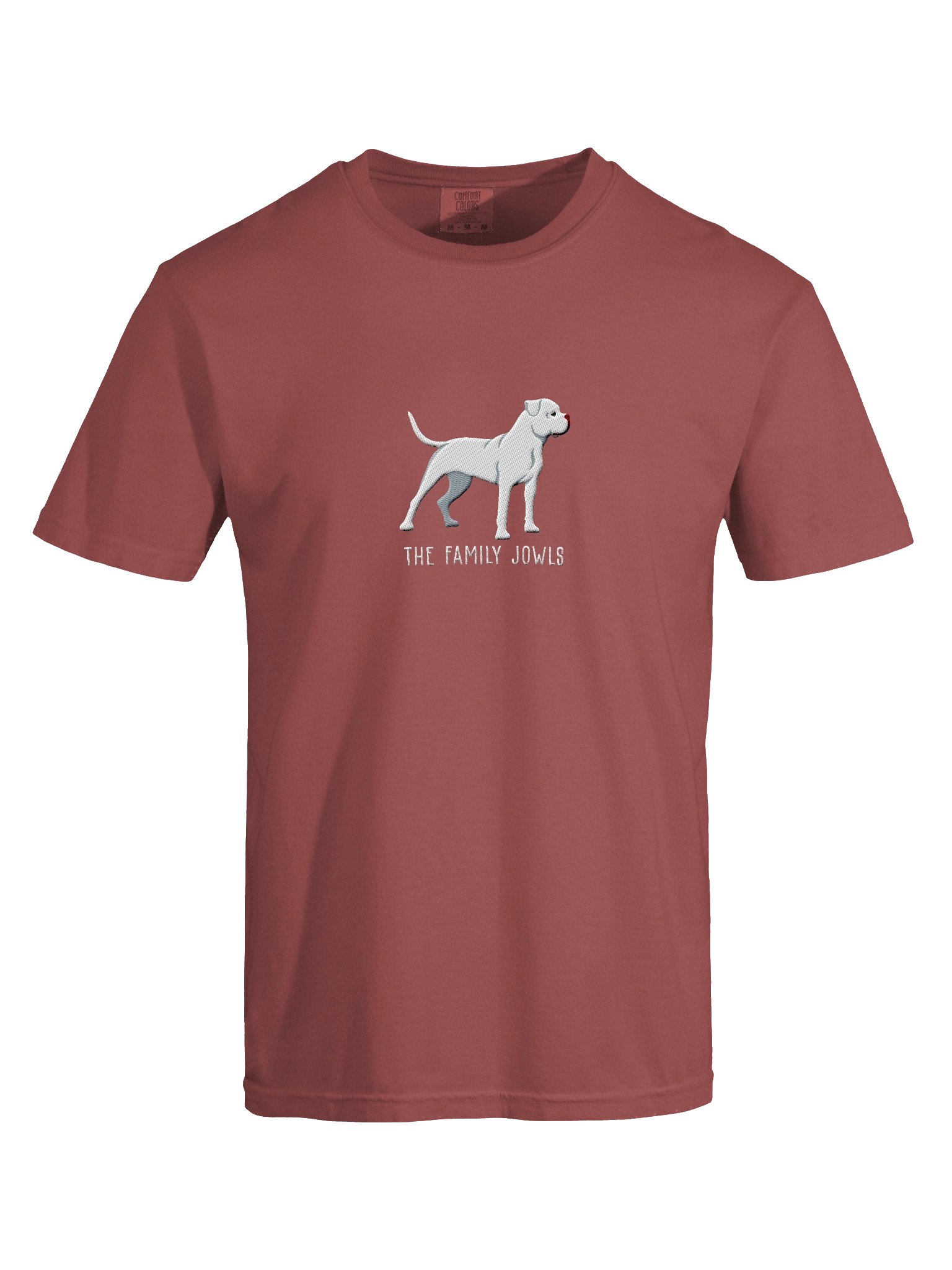 The Family Jowls T-Shirt(Embroidered) of an American Bulldog(White) product image (10)