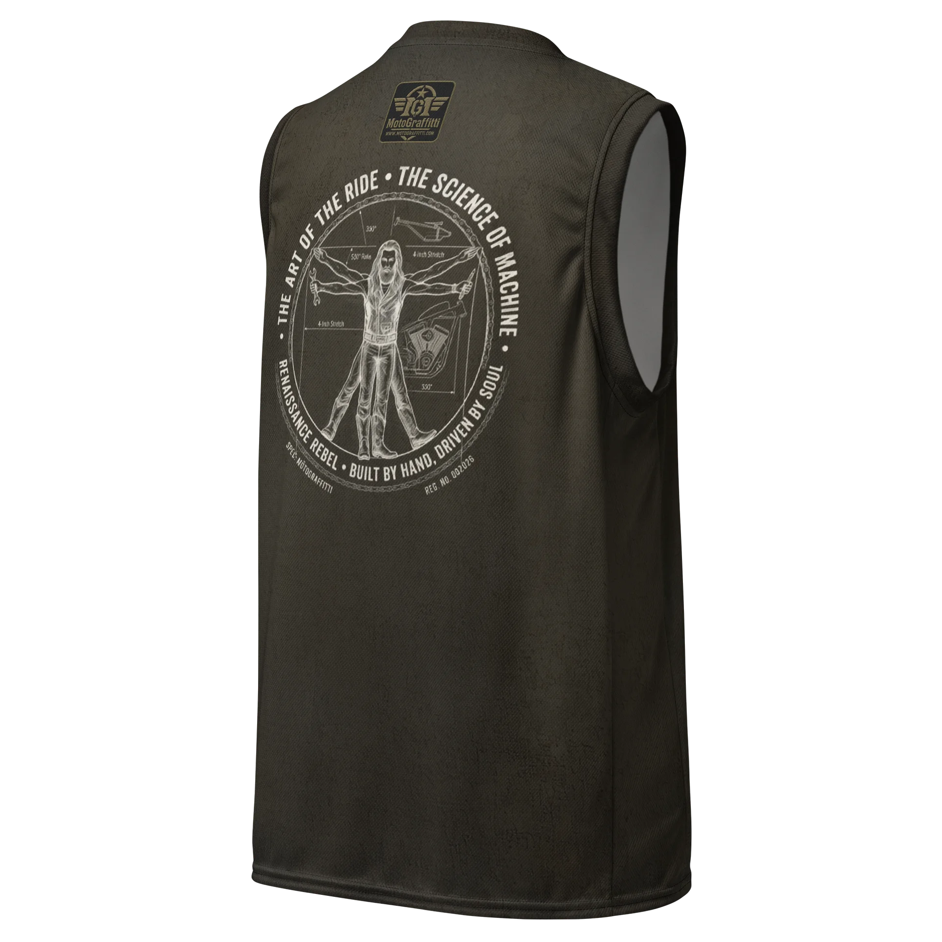 The Vetruvian Biker Black Distressed Sleeveless Riding Tee product image (3)