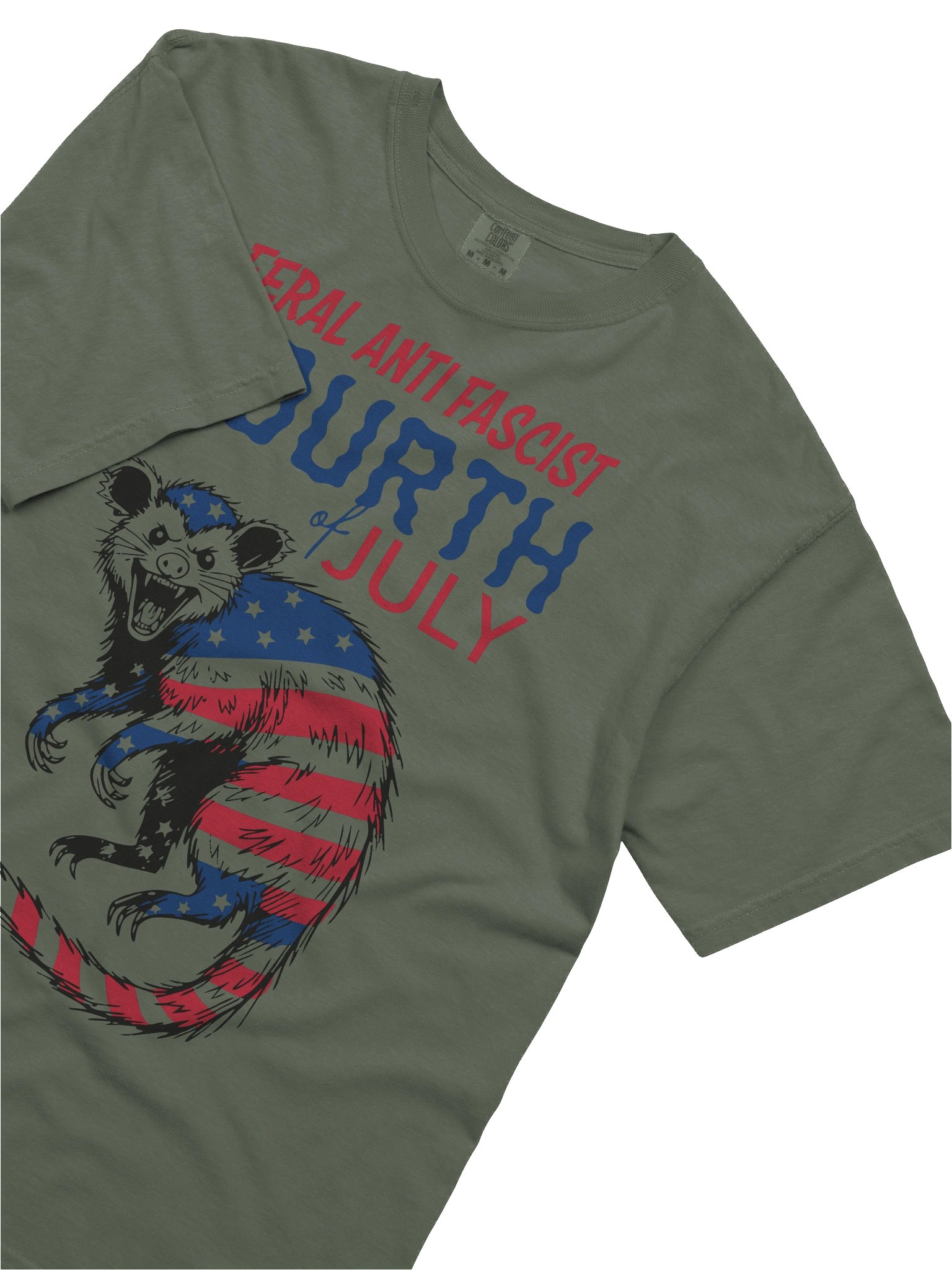 Feral Opossum Anti Fascist Fourth Of July T Shirt product image (49)