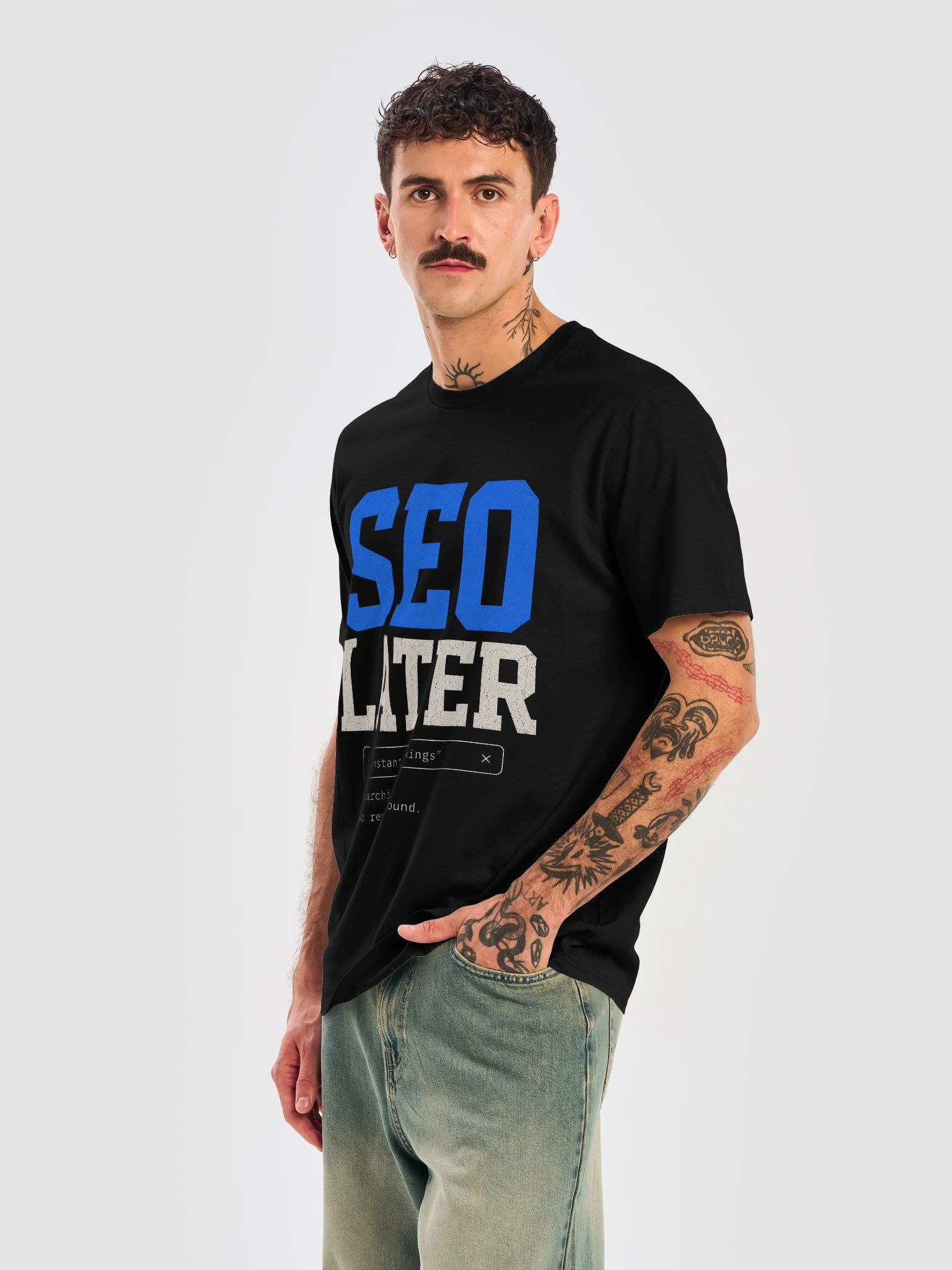 "SEO Later" Tee – Funny SEO Shirt | Varsity Search Bar Design product image (51)