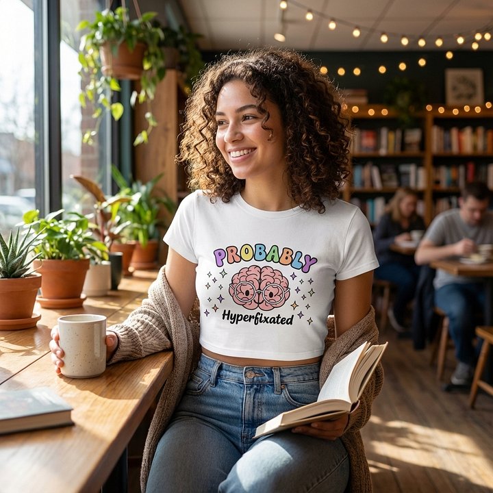 “Probably Hyperfixated” Crop Top – Stay Cute, Stay Focused product image (1)