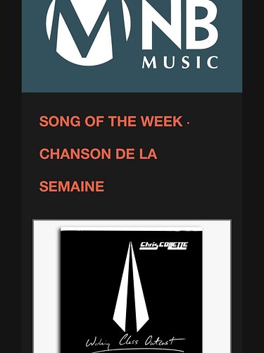Thanks to @musicmusiquenb for featuring my track ‘To Carry On’ as this week’s song of the week. Greatly appreciated.
