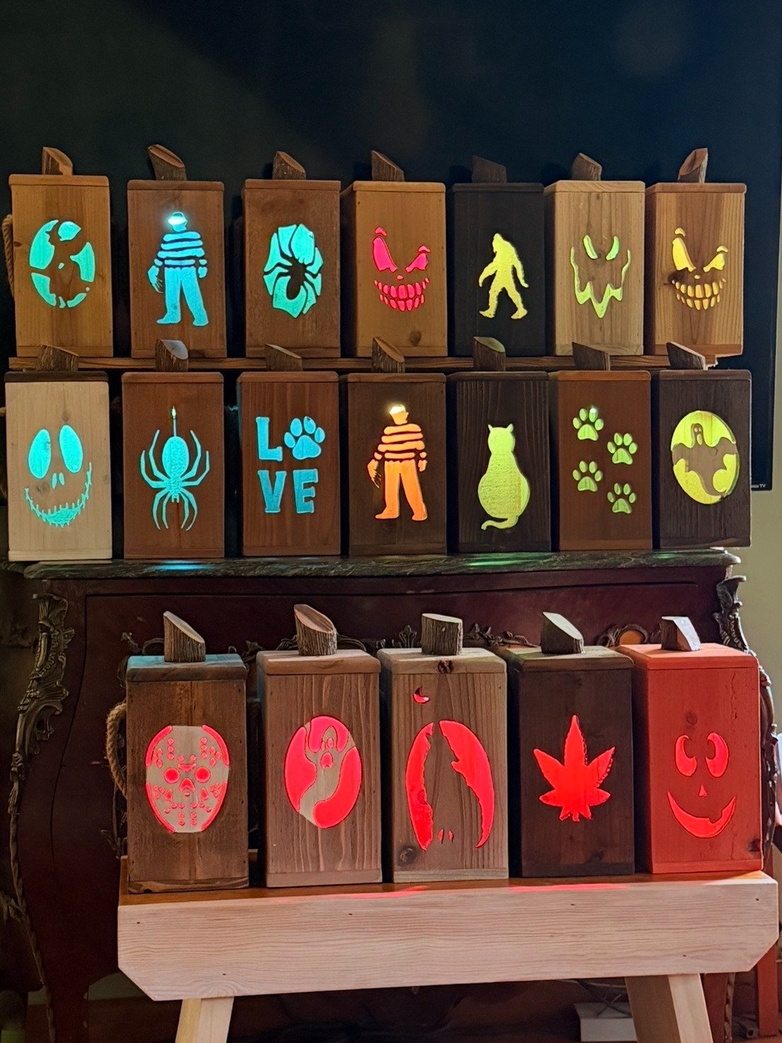 Handcrafted Cedar Glow Lantern | Choose Your Design product image (1)
