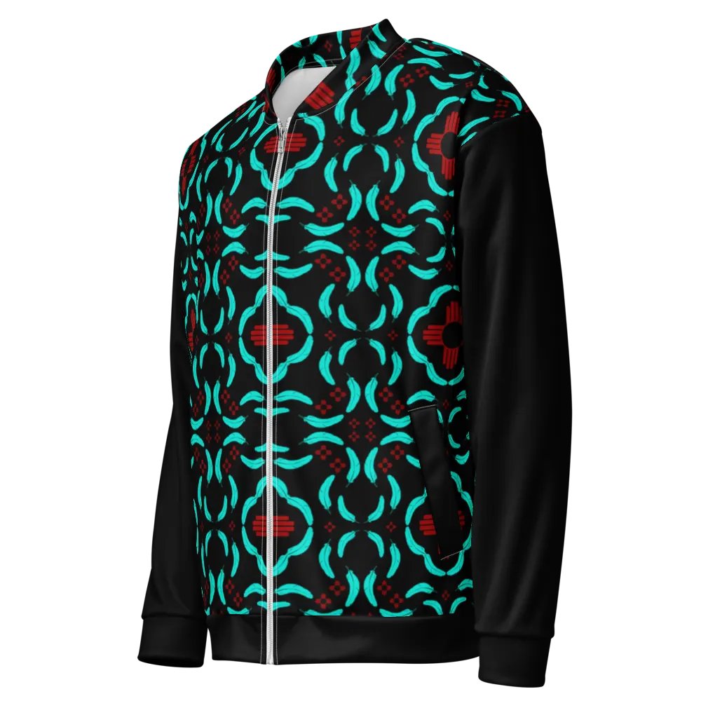 New Mexico Zia Turquoise Feathers Bomber Jacket product image (7)