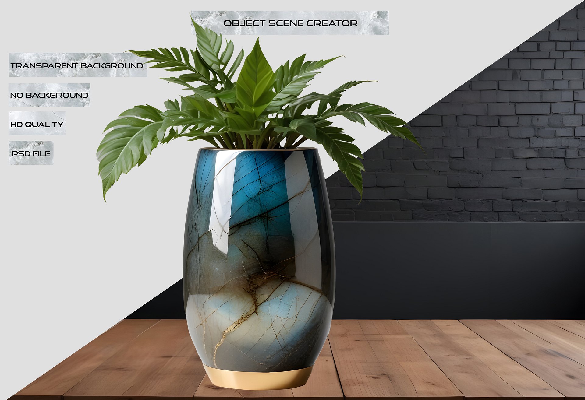 Stellar Luxe – Radiant Labradorite Vase PNG product image (2)
