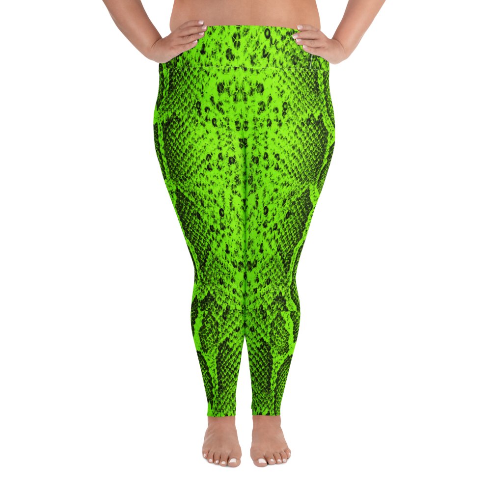 Lime Green Snake Skin Plus Size Legging product image (1)
