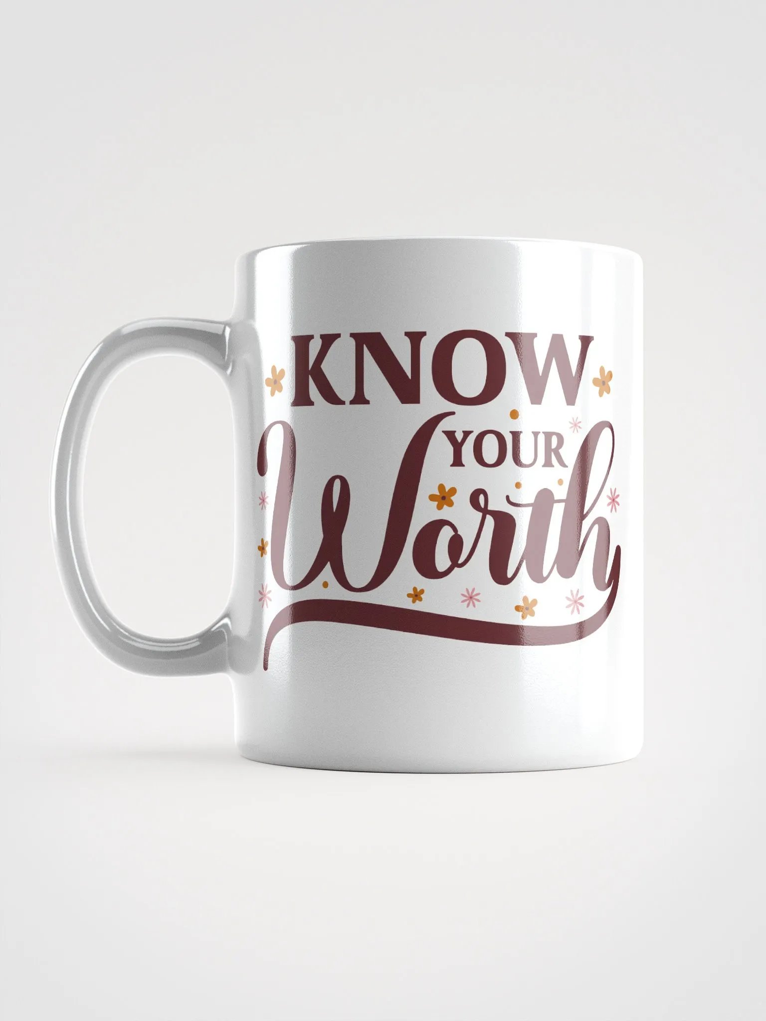 Floral Know Your Worth Mug product image (6)