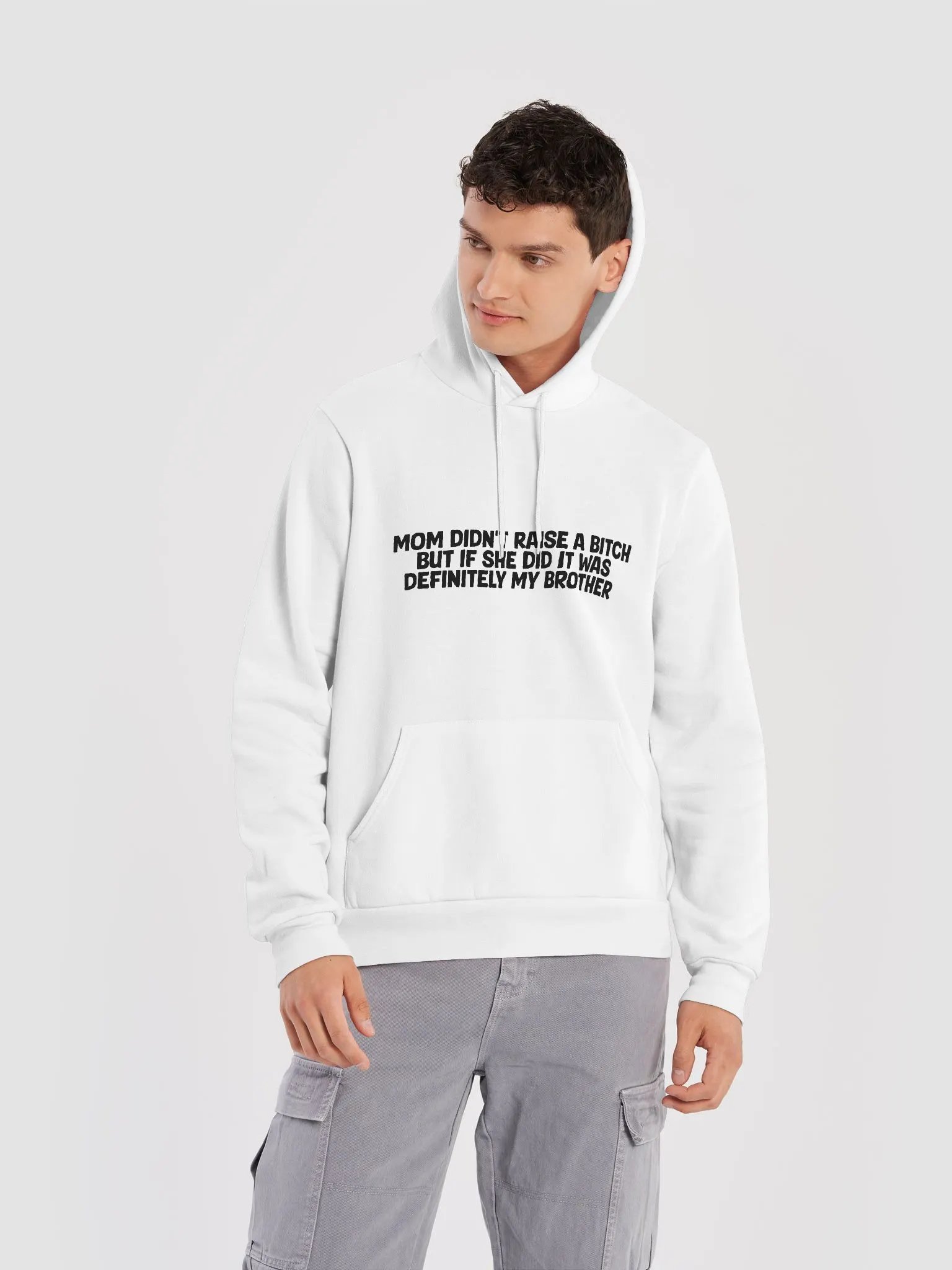 White Raised Brother Hoodie product image (11)