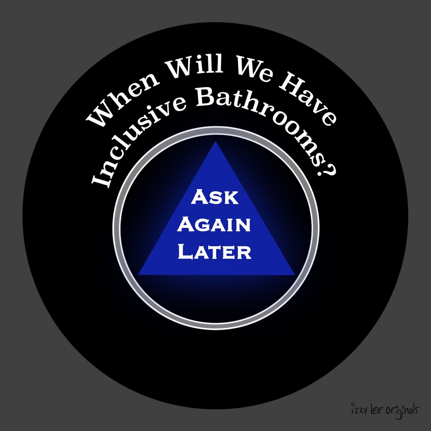Inclusive Bathrooms 8 Ball Print (Gray Background) product image (1)