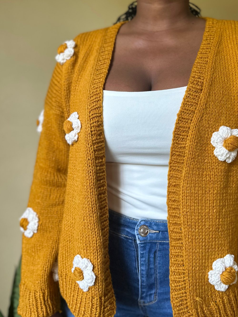 Flower Puff Knitting Cardigan Pattern product image (6)