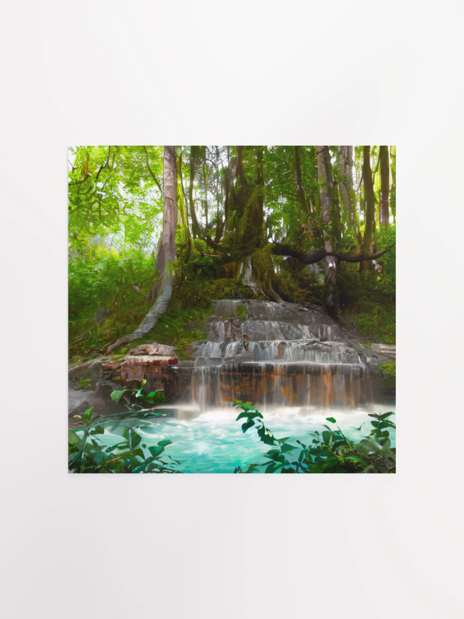 Tranquil Forest Waterfall Poster product image (4)