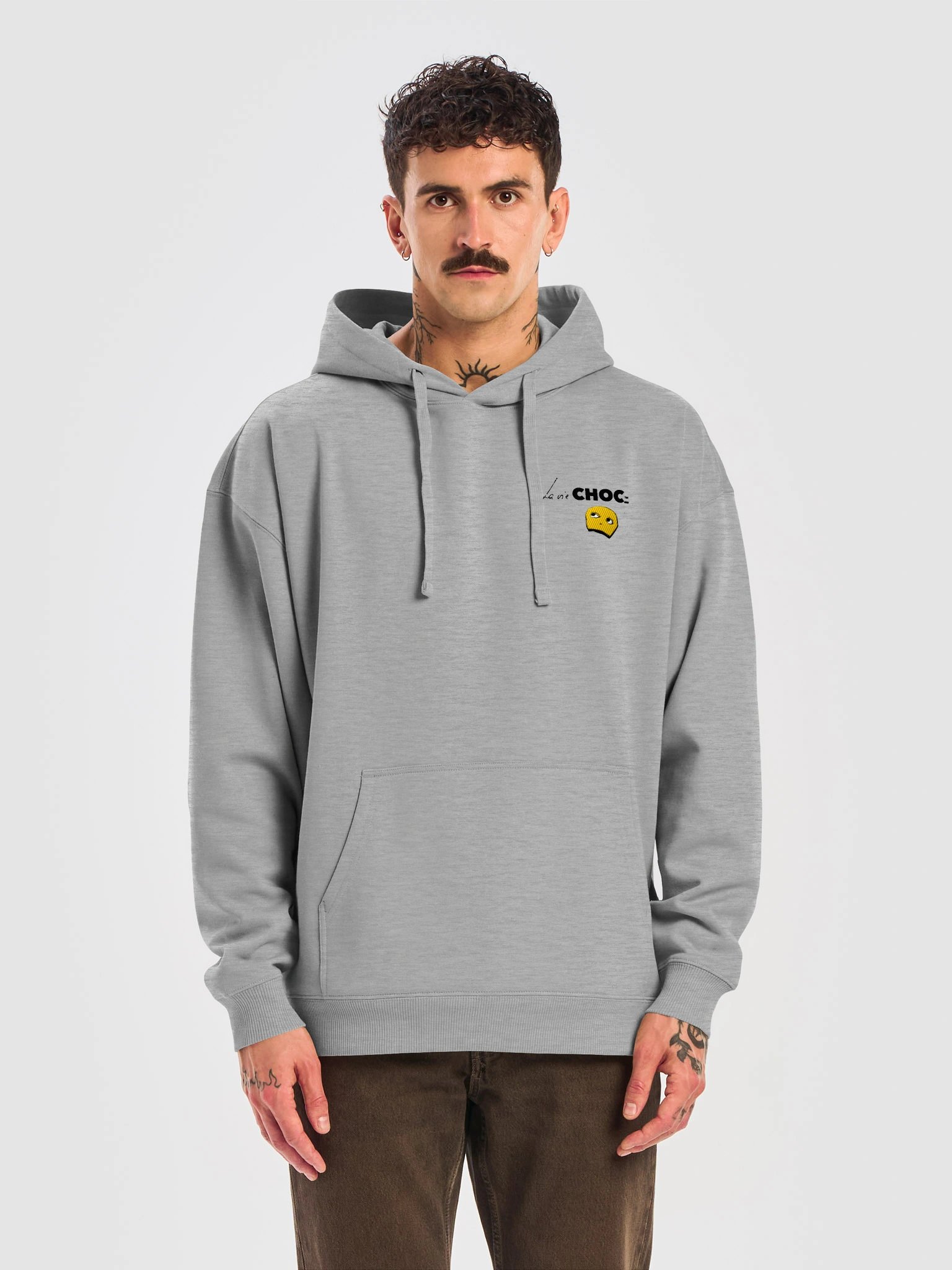 Mascot Organic Hoodie Embroidered Identity White/Grey product image (9)