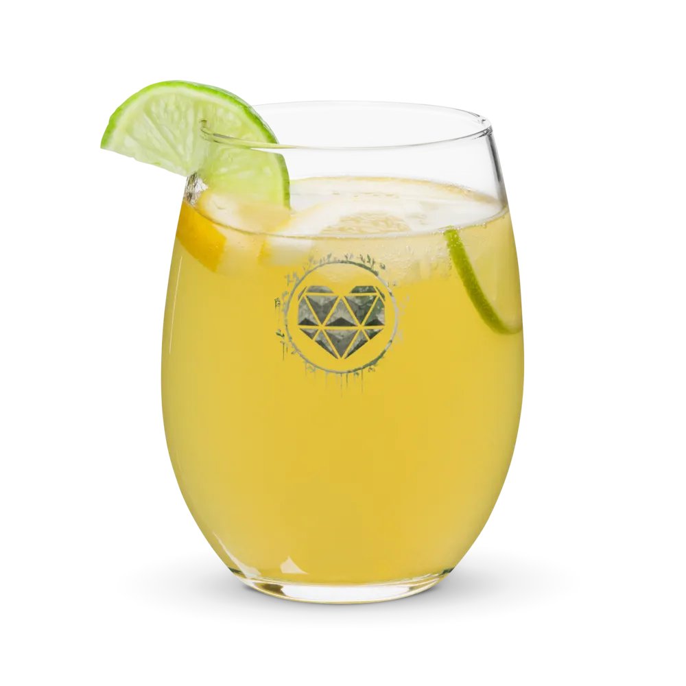 Green Heart stemless wine glass product image (11)