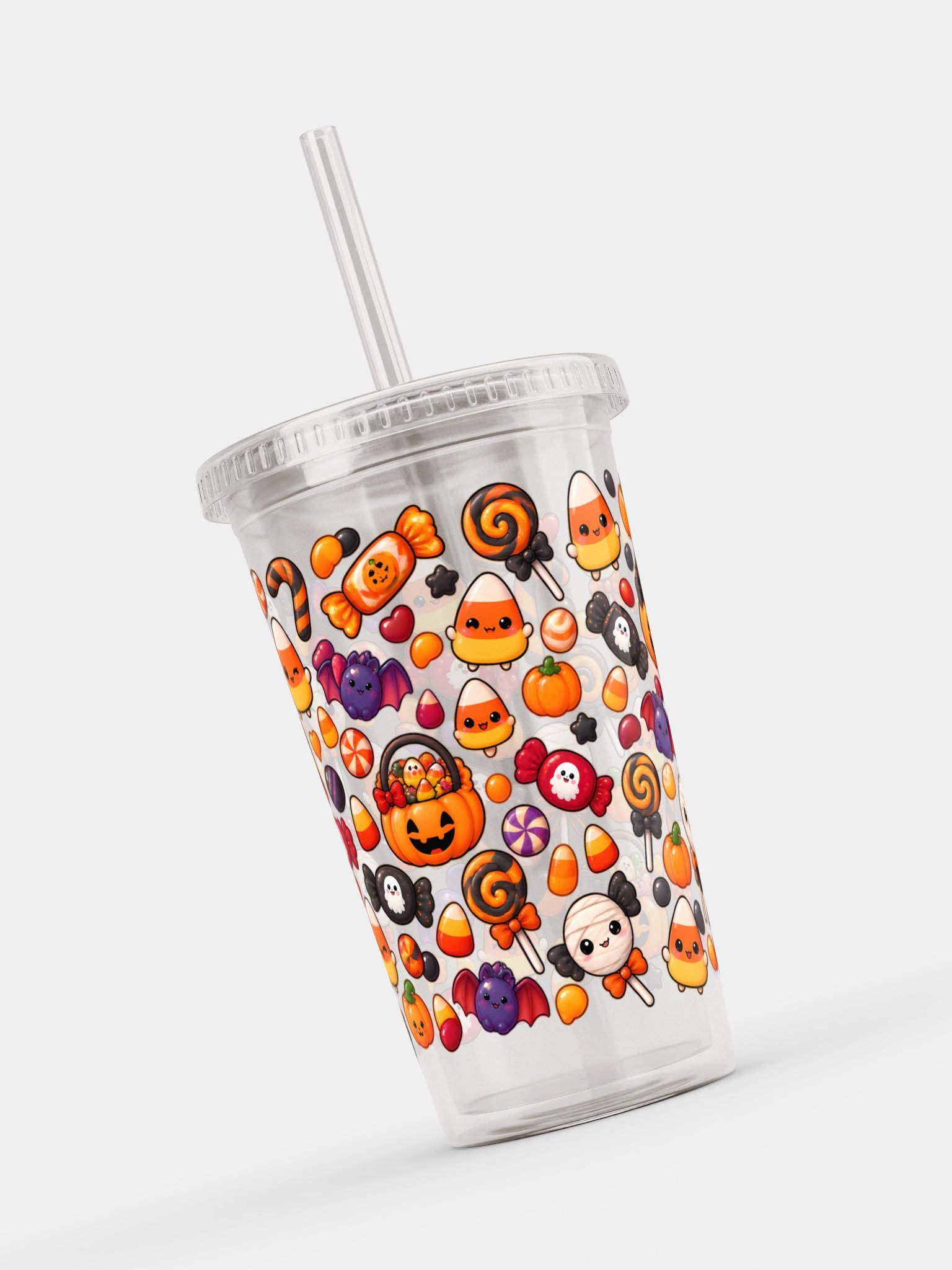 Trick-or-Treat Candy Theme Clear Dual Wall Tumbler 16 Oz (473 ml) product image (8)