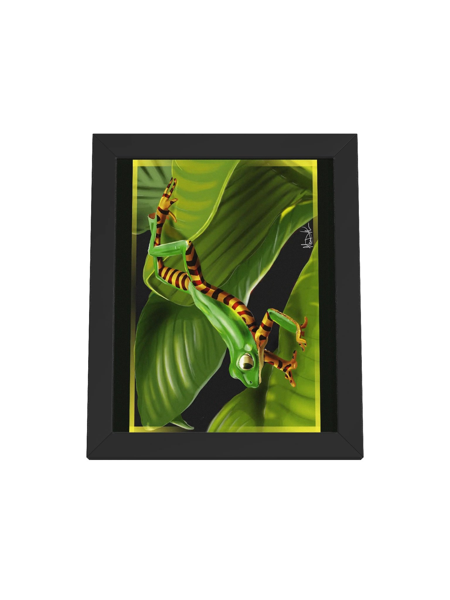 Vibrant Tree Frog Artwork Framed Poster product image (1)