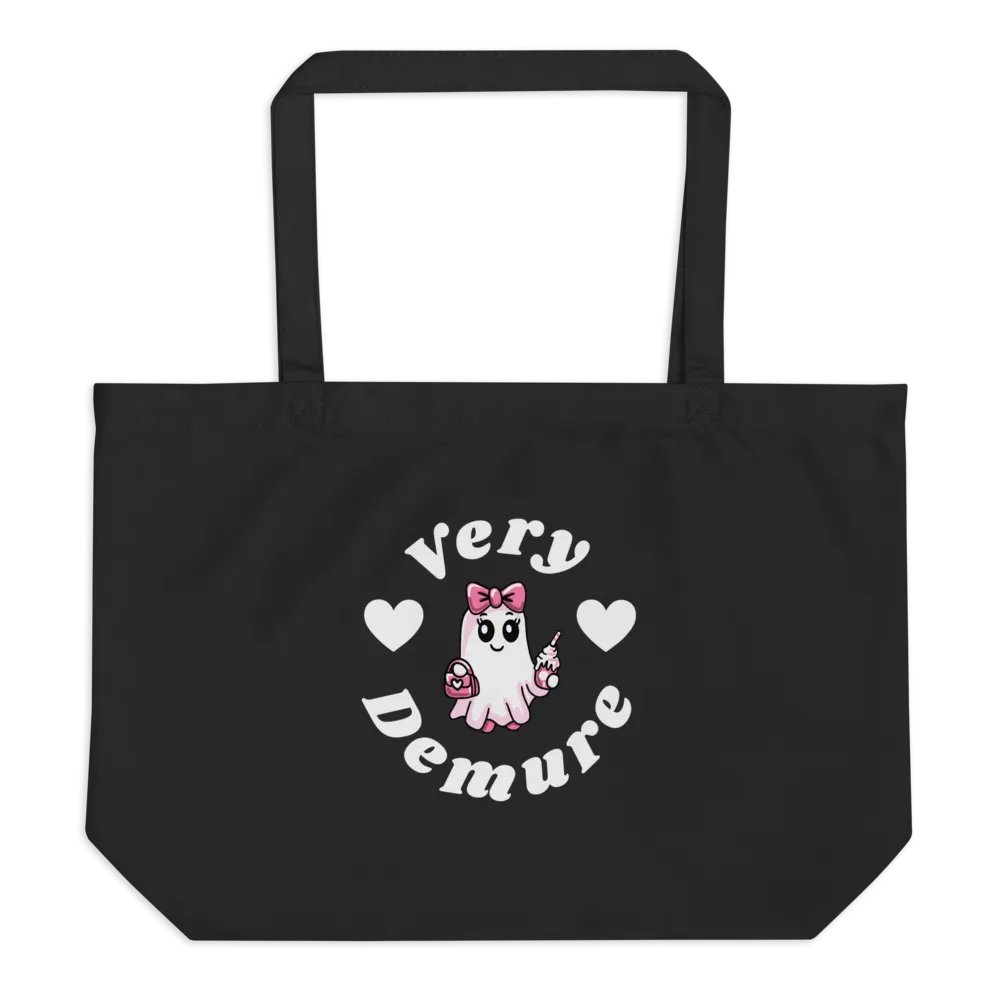 Very Demure Cute Ghost Design Organic Cotton Tote product image (1)