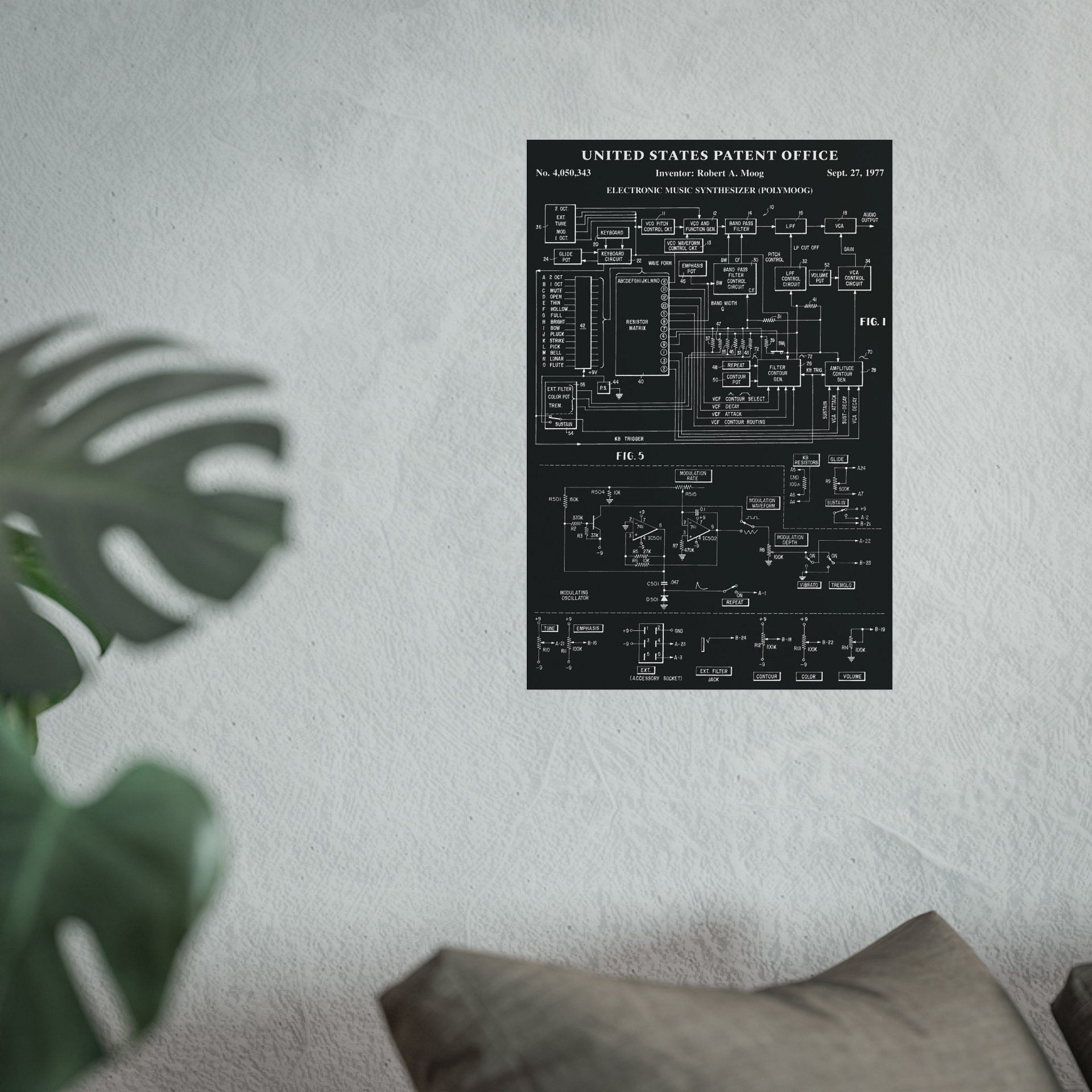 Polymoog Wall Art Poster - Moog Synth Patent 1977 (Vintage Analog Synthesizer) product image (4)