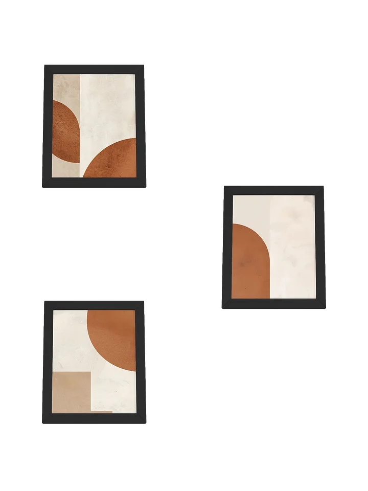 Abstract Modern Japandi  Wall Art Set of 3, Neutral Minimalist Decor with Neutral Earthy Colors product image (2)