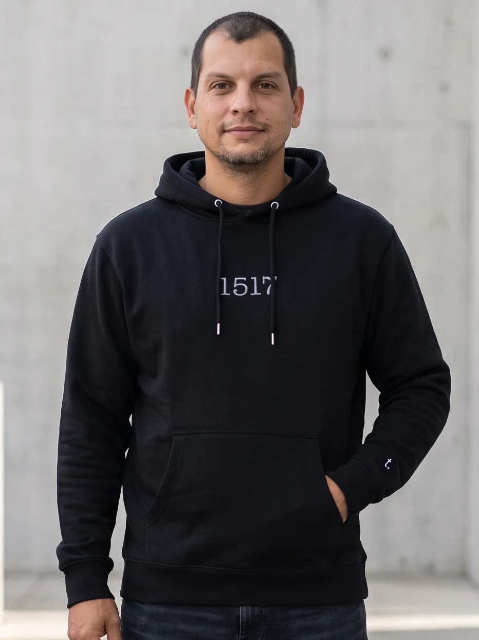 Embroidered Hoodie 1517 - Grey product image (1)