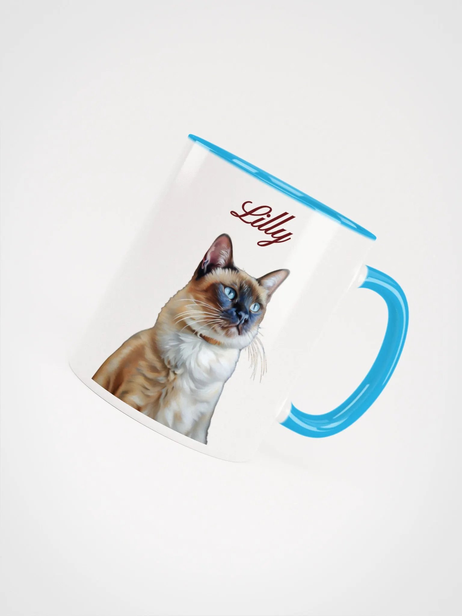 YOUR SIAMESE! / BICOLOR MUG WITH PERSONALIZED NAME / DIGITAL ART product image (5)