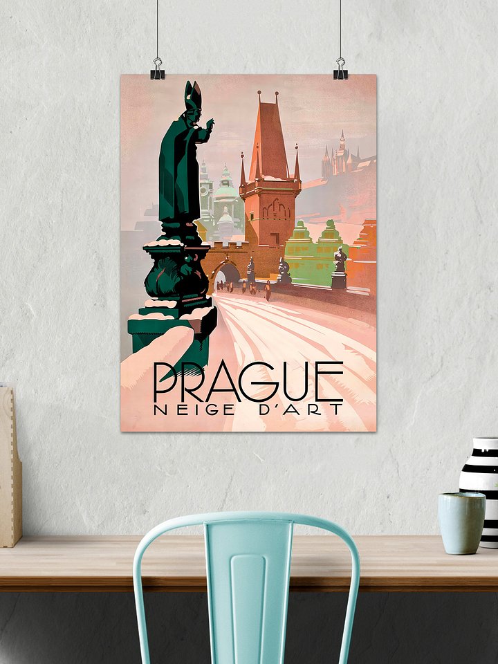 Prague Czech, 1930s — Retro travel poster, vintage travel print product image (2)