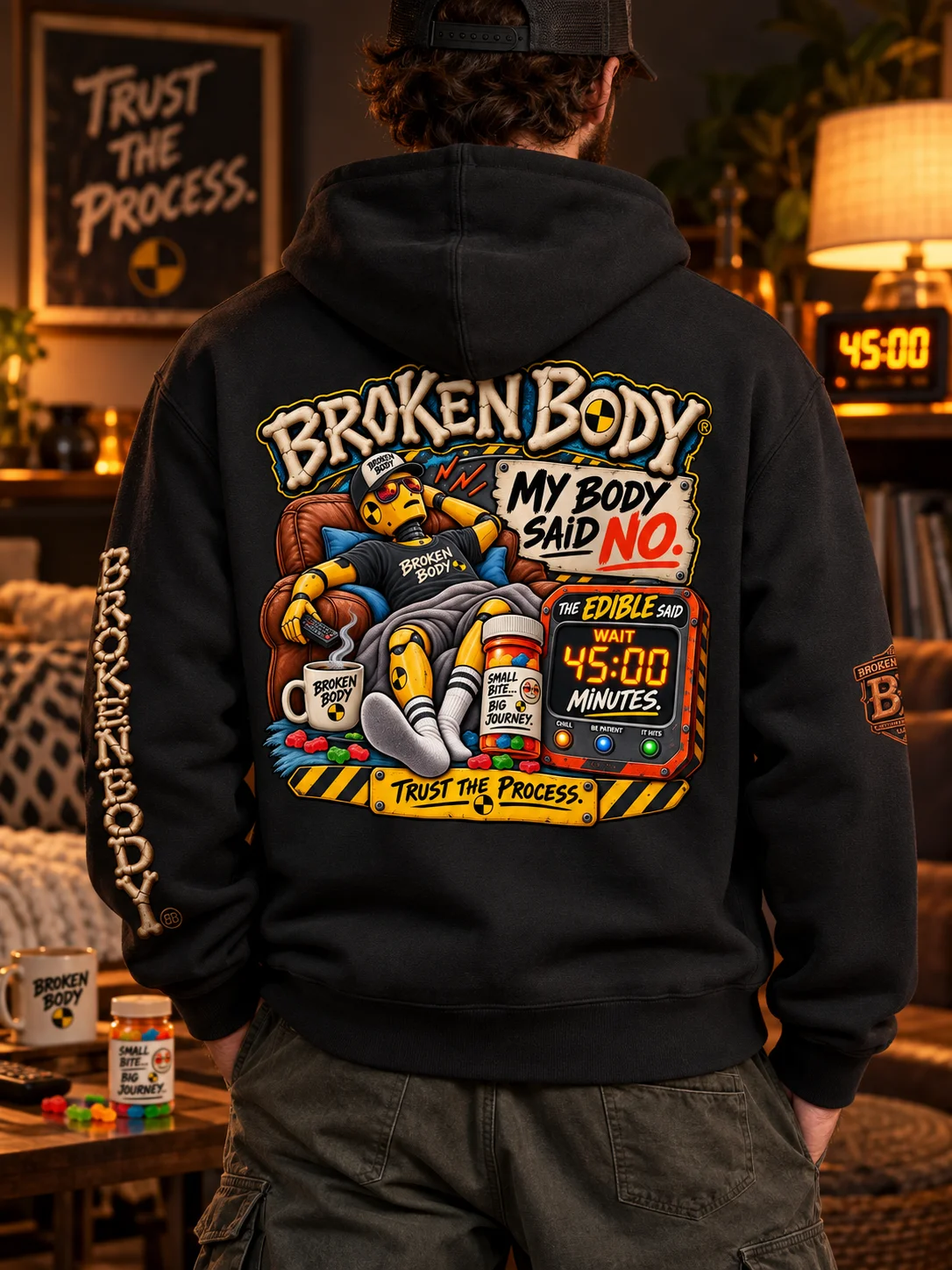 Funny Edibles Hoodie — My Body Said No, The Edible Said Wait | Broken Body™ product image (1)