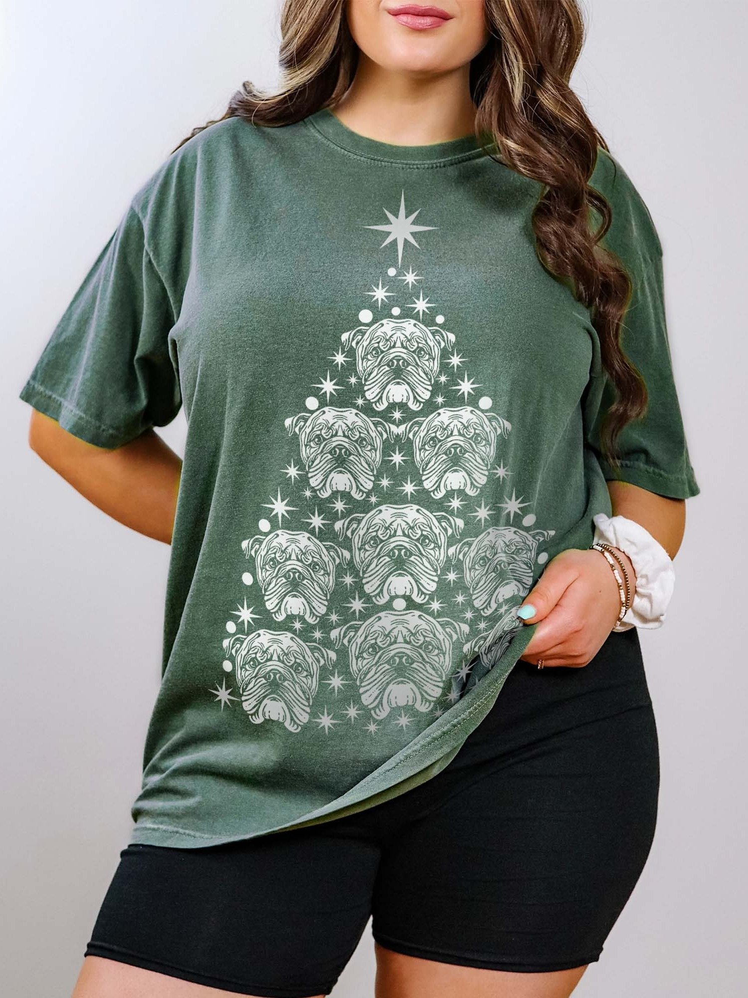English Bulldog Christmas Tree T-Shirt product image (1)