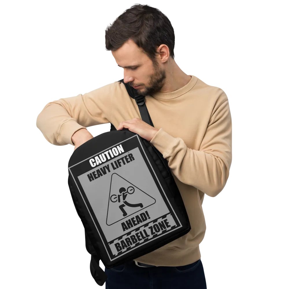 Caution Heavy Lifter Ahead Barbell Zone Backpack product image (10)