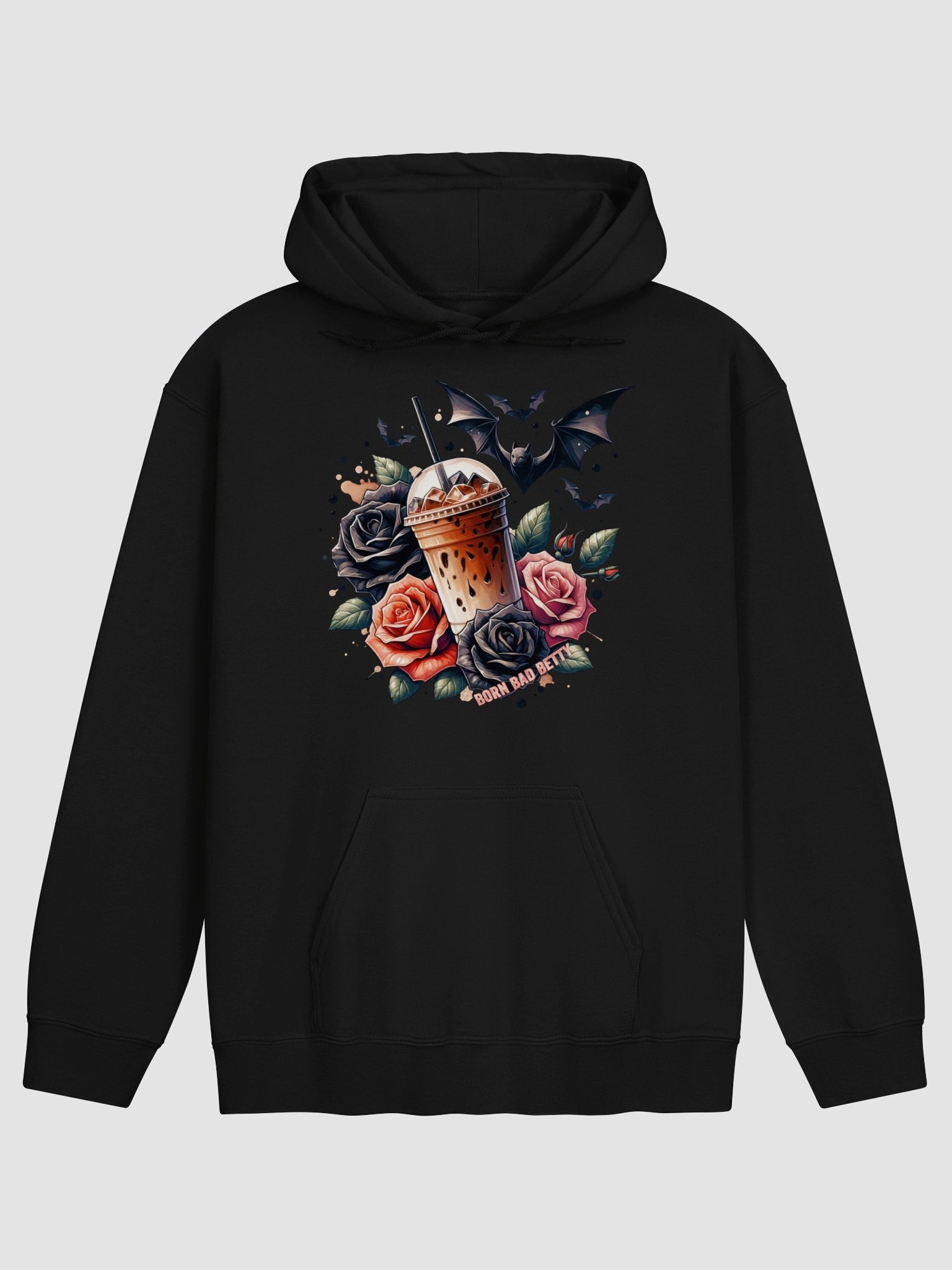 Black Roses and bats iced coffee women's Hoodie product image (3)