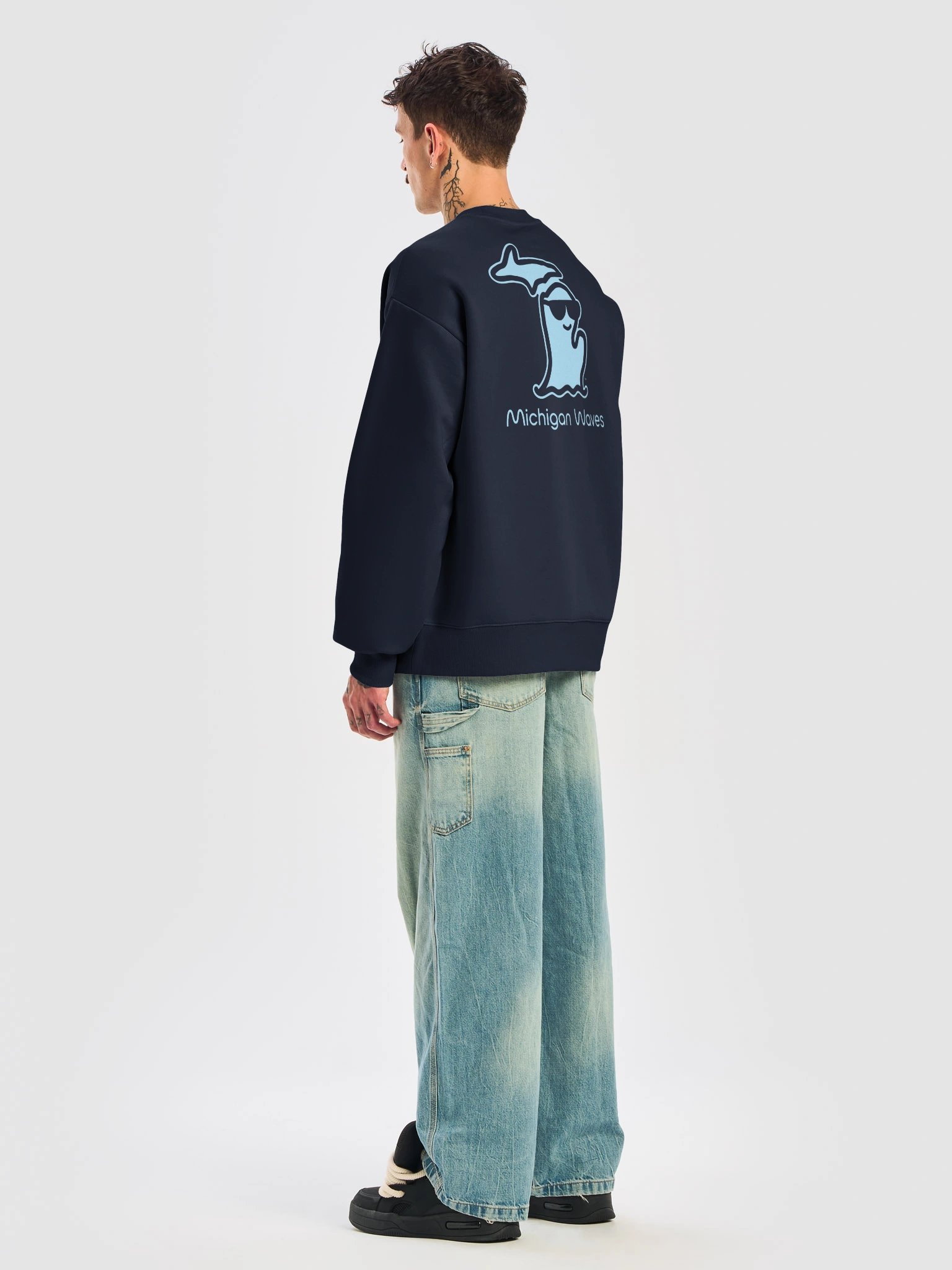 Michigan Waves™ Premium Sweatshirt Midnight Blue product image (3)