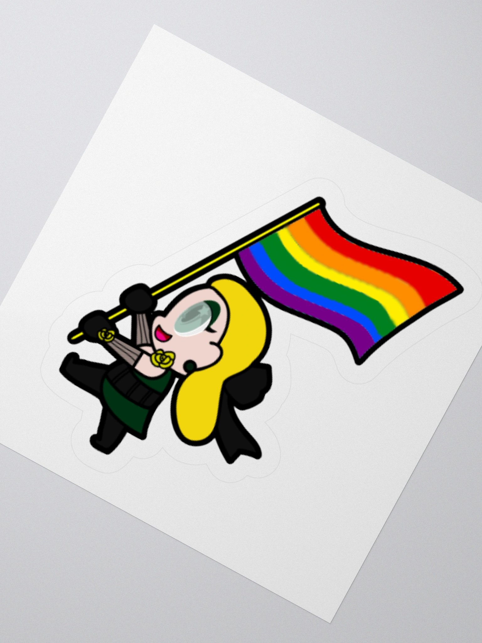 Miss Will-o-Witch Pride 25 Flag Sticker product image (4)