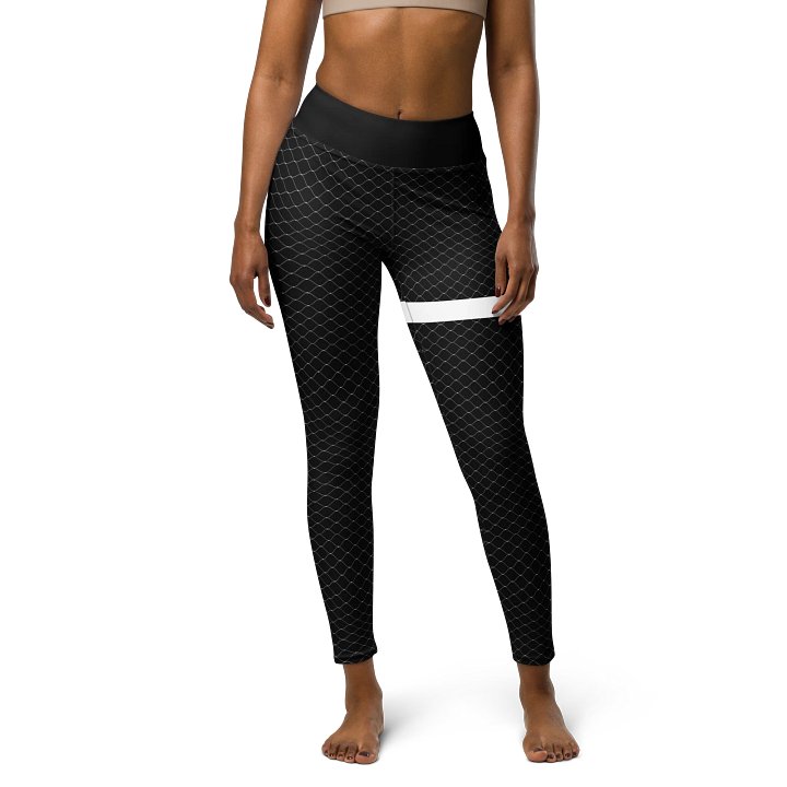 fishnet tech leggings black - 82% polyester product image (1)