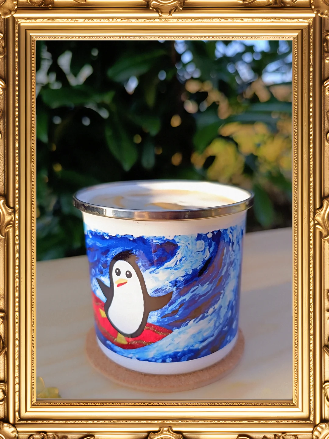 Surfing Penguin Enamel Mug product image (3)