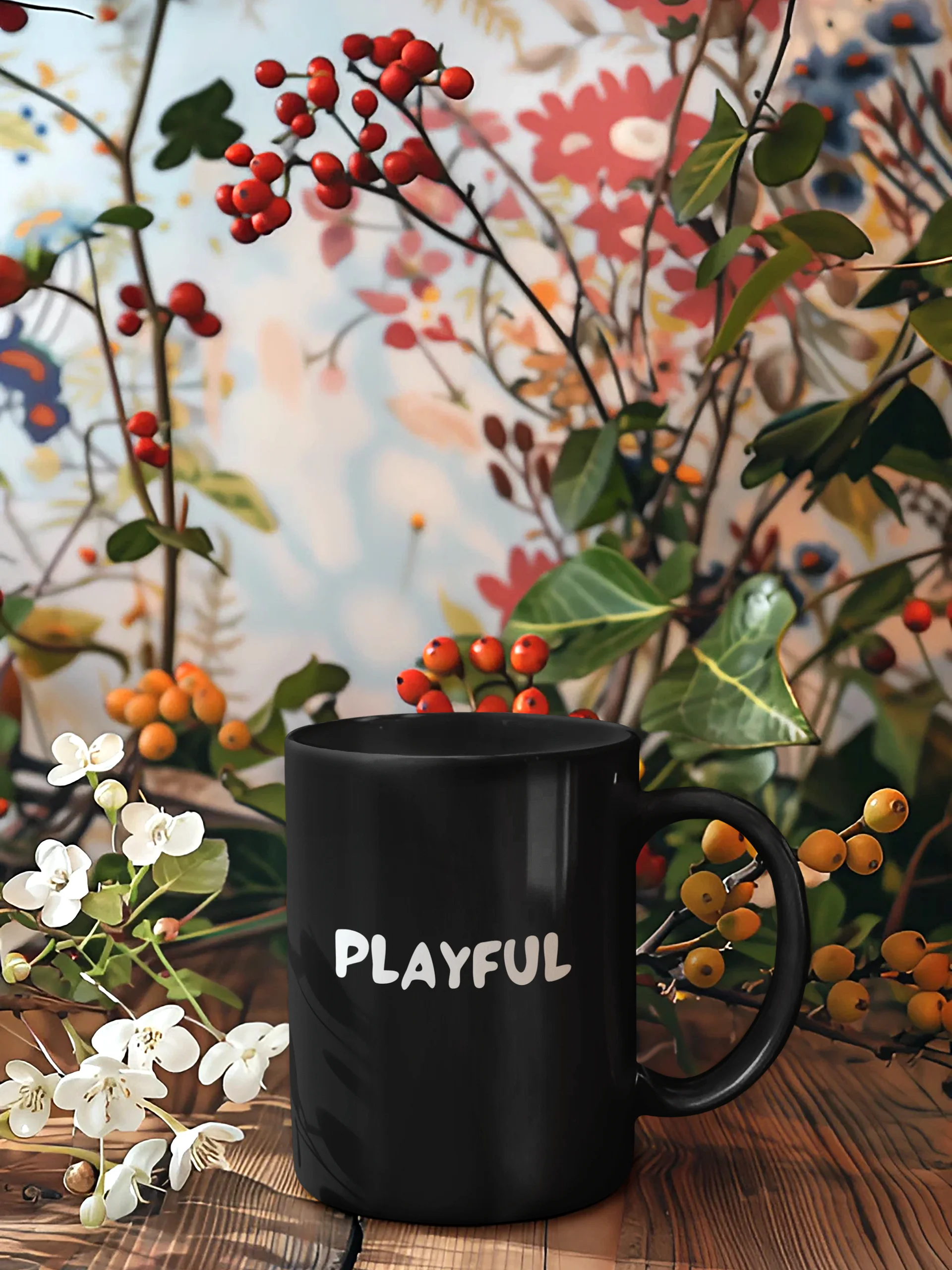 “Playful” My Vibe Black Ceramic Mug product image (1)