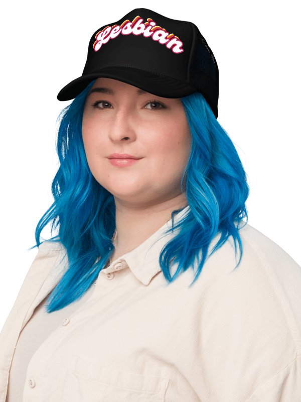LGBTQIAP2S+ 2025, Curved Lesbian, Embroidered Trucker Hat product image (1)