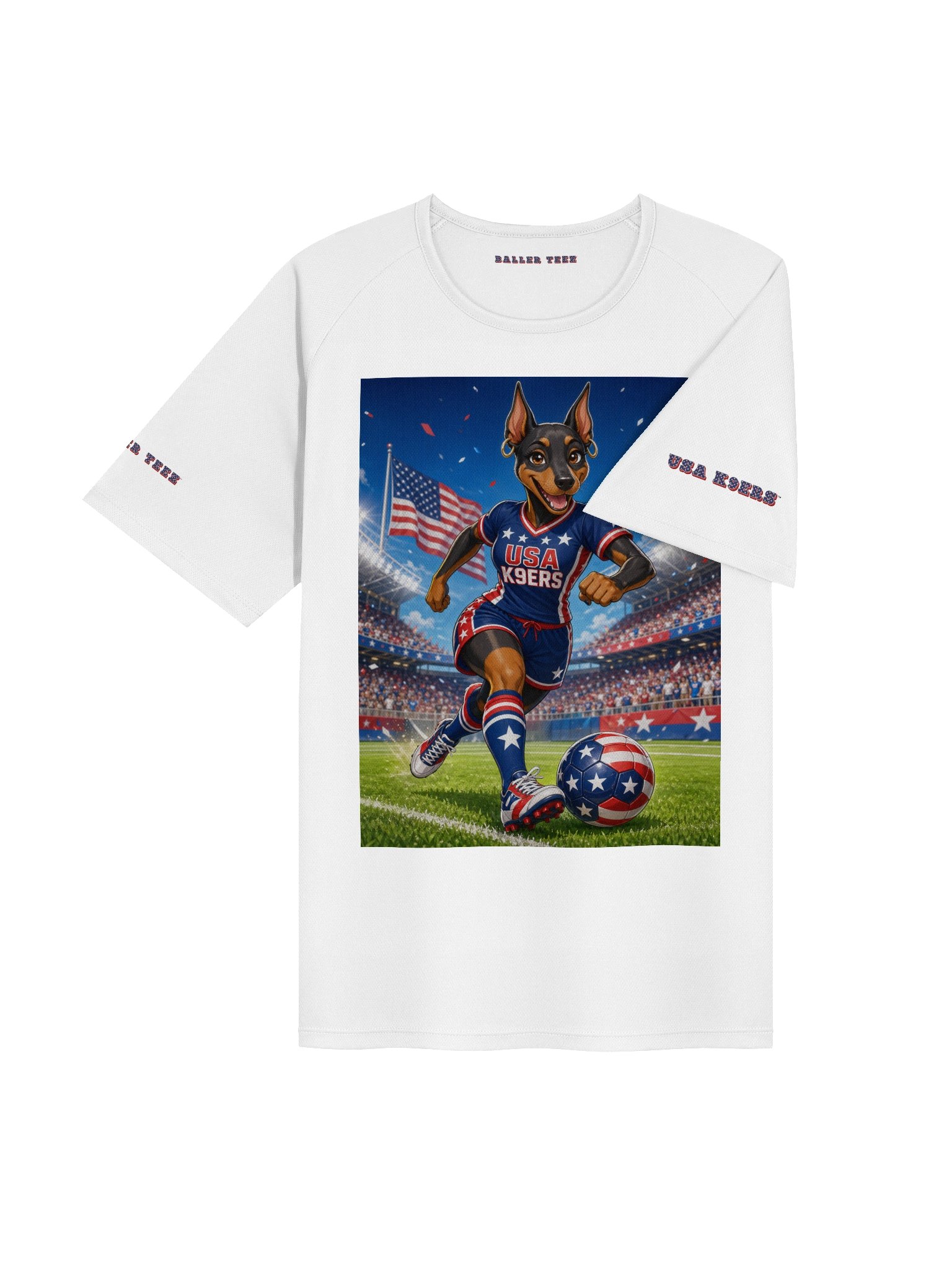USA K9ERS Soccer Female Doberman Unisex Sports Jersey product image (4)