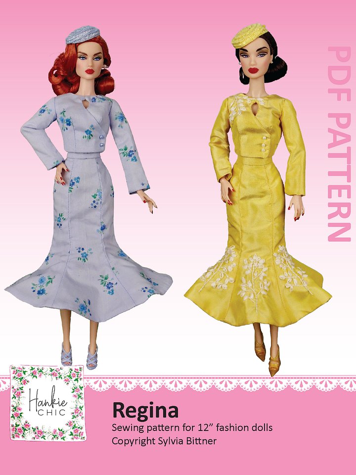 Regina sewing pattern for 12" fashion dolls product image (1)