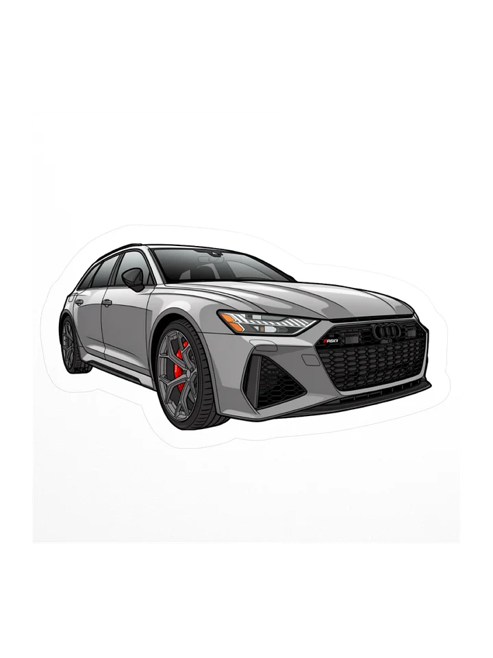 Grey Audi RS6 Avant Sticker (Retro, Sketch, Silhouette) product image (1)