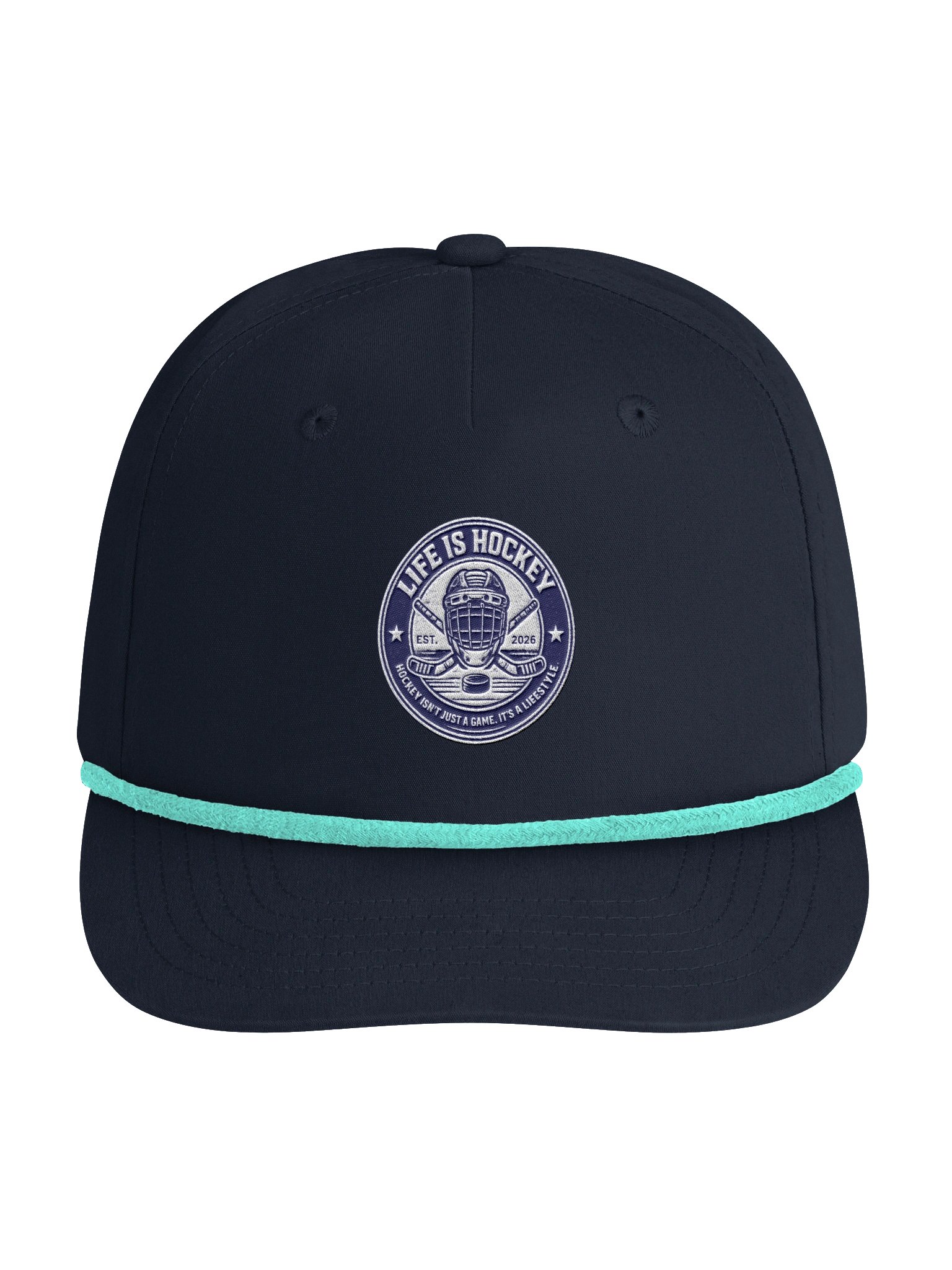 Life Is Hockey Golf Rope Hat (Navy Blue) product image (2)