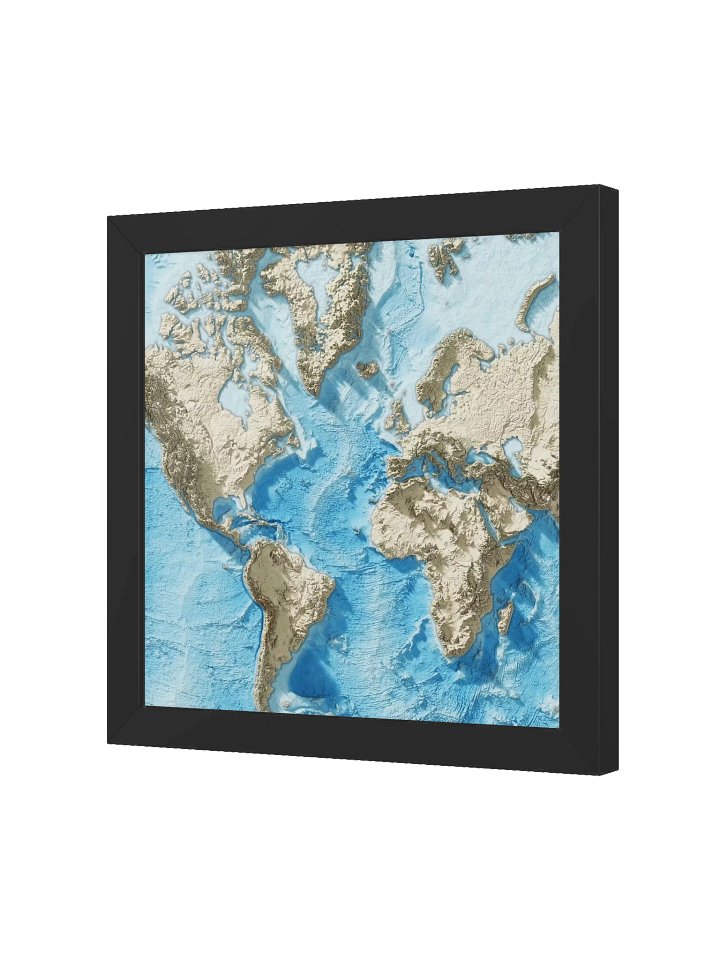 Cinematic Atlantic World Relief Map 8K - Minimalistic Version - Framed product image (25)