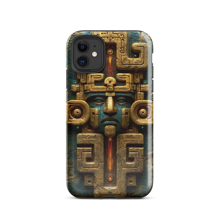 Solar Archive Guardian iPhone Case — Ancient Machine Totem Design product image (2)