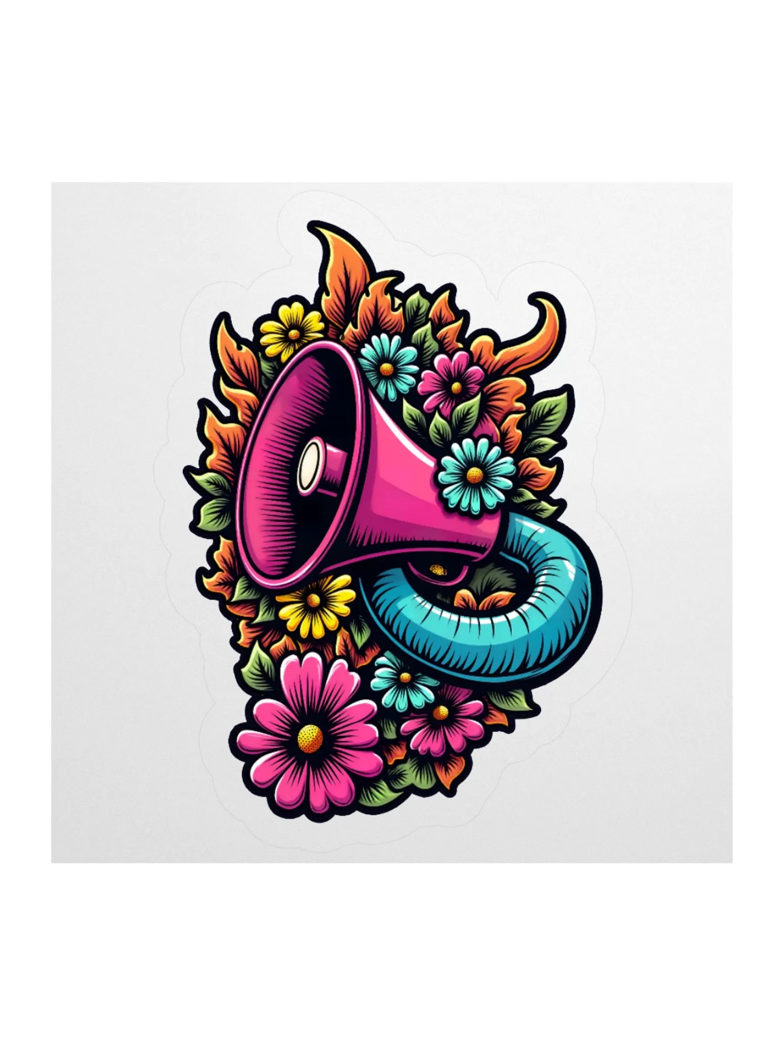 Floral Megaphone Sticker product image (1)