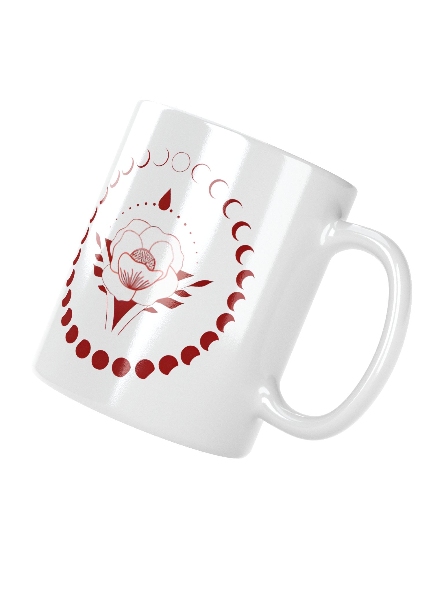Full Moon Cycle Floral Coffee Mug | Well Women Rising product image (4)