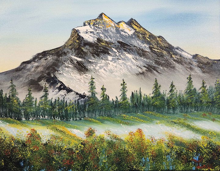 The Western Mountain (Original) 16x20 Canvas Commission of Mt. Reineir product image (1)