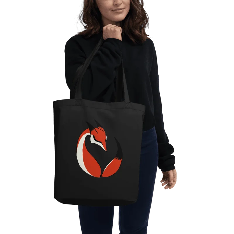 Calming Red Fox Totebag / Black-Oyster product image (3)