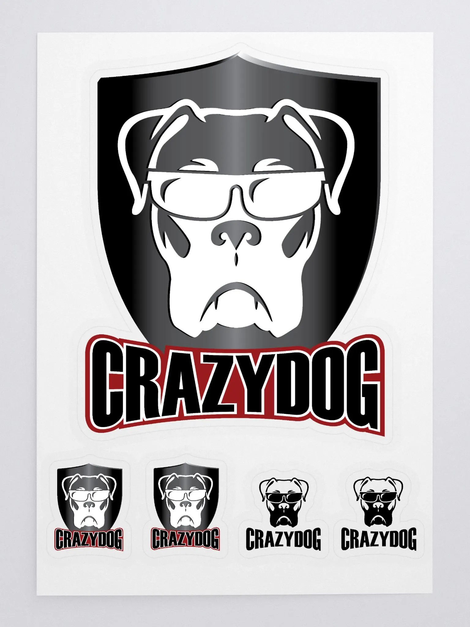CrazyDog Shield and Logo stickers product image (1)
