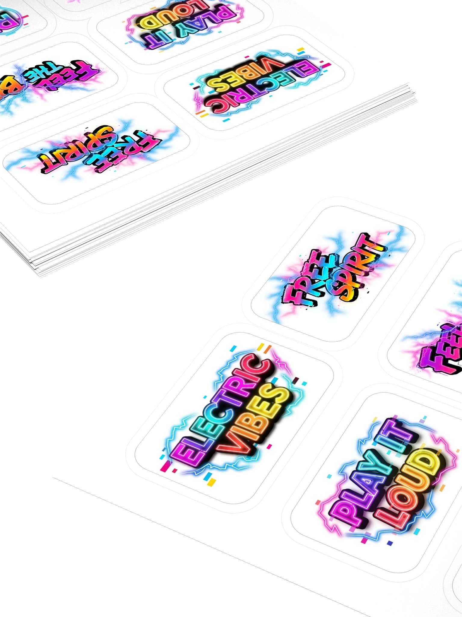 Electric Vibes Neon Quote Sticker Set product image (4)