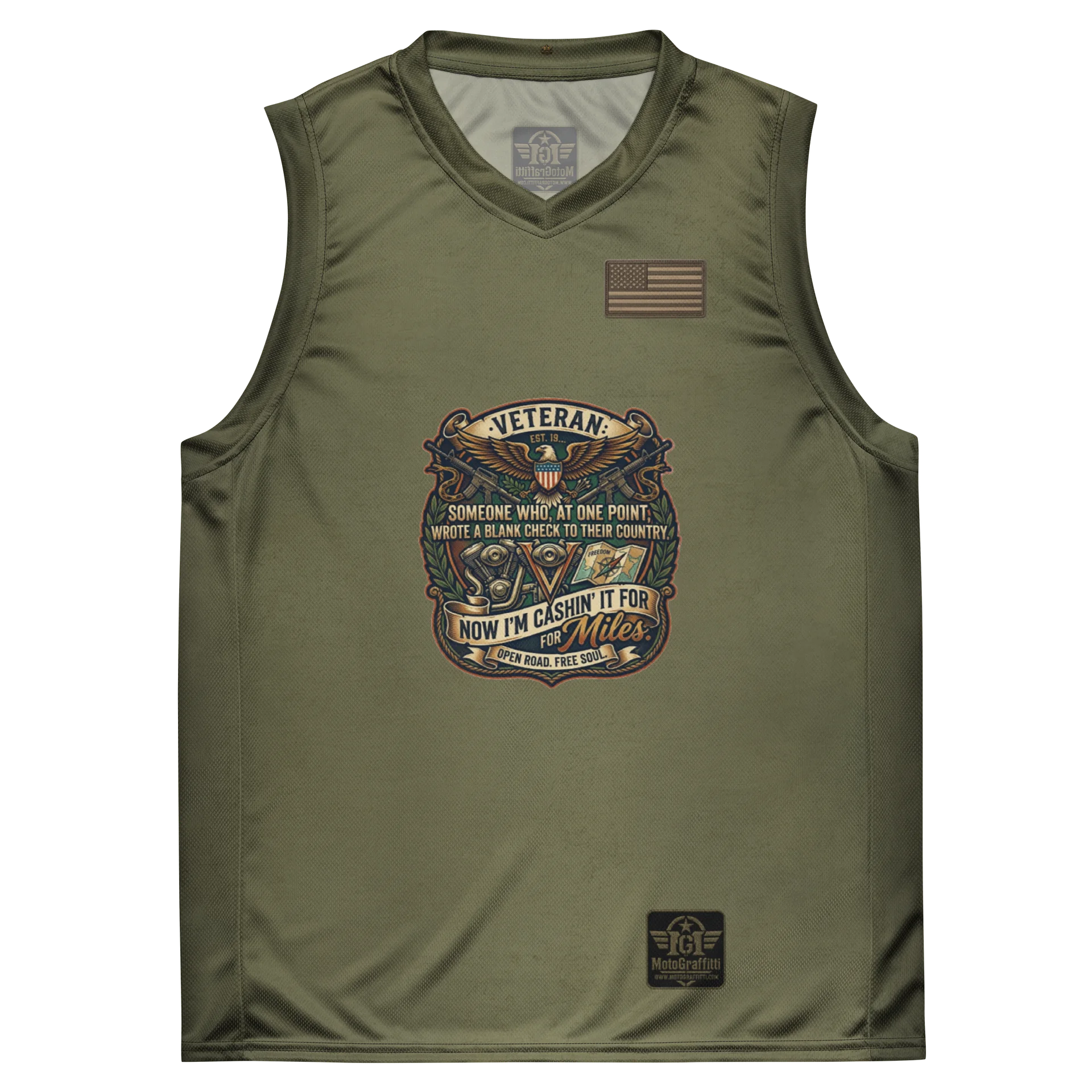 Veteran - The Written Check OD Green Distressed product image (2)